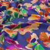 Bedruckter Viskose MACHA Blau / Rosa